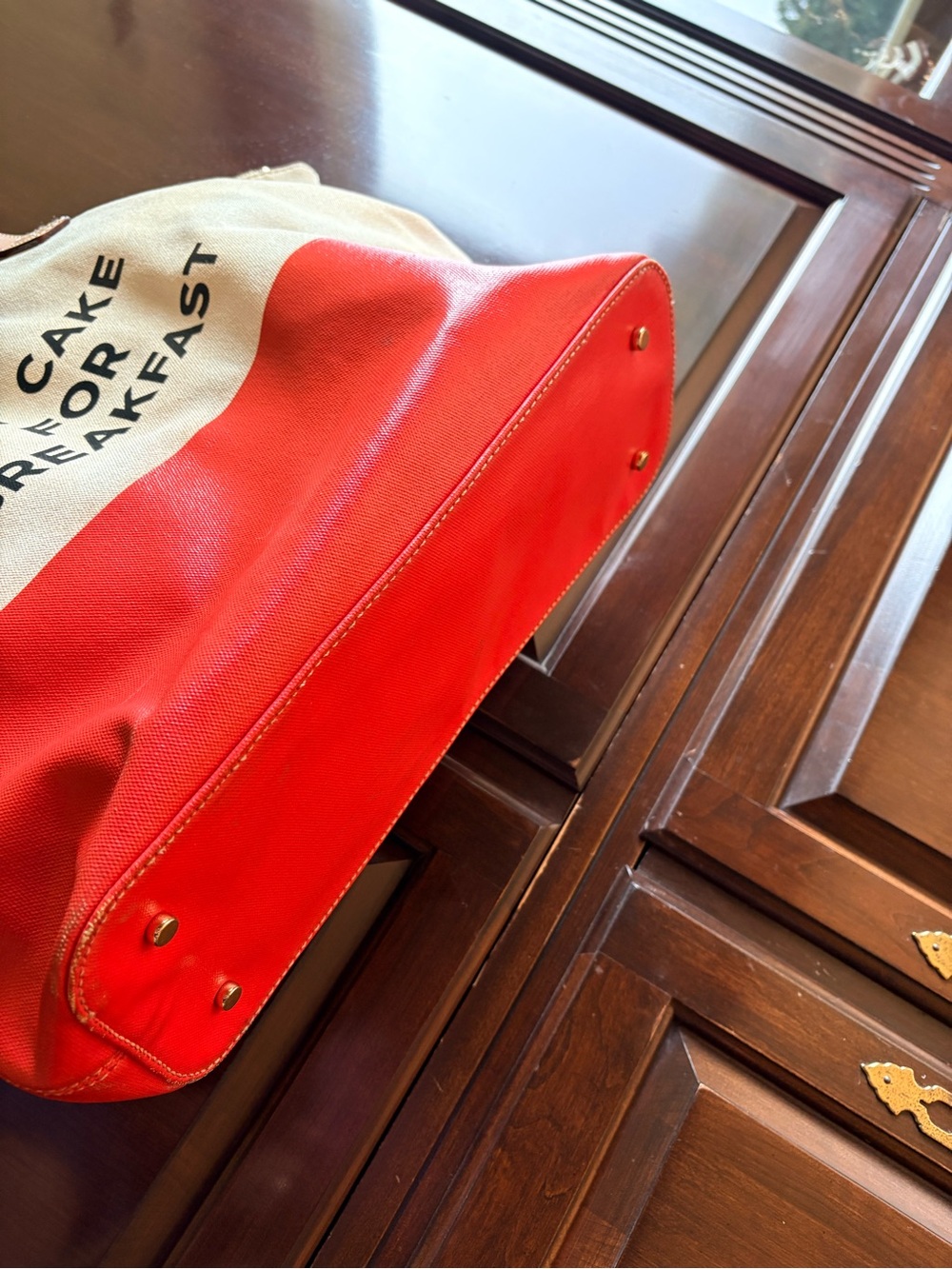 Kate Spade Cream and Red 'Eat Cake For Breakfast' XL Tote - Picture 6 of 16